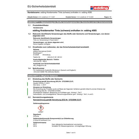 Kreidemarker 1-2mm schwarz EDDING 4085-001