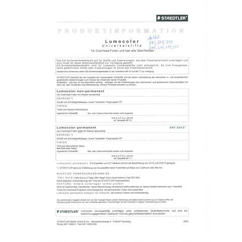 Folienstift Lumocolor M gelb STAEDTLER 315-1 nonperm.