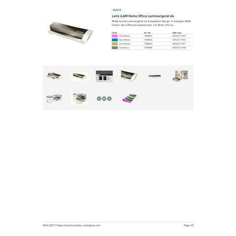 Laminator iLam HomeOffice A4 pink LEITZ 7368-00-23