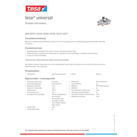 Verlegeband Standard F 50mmx25m TESA 56172-00003-11 56172-00003-01