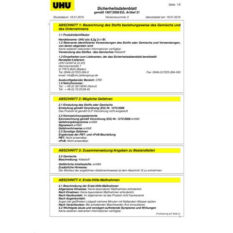 KlebestiftAktion Stic 8.2g 2St UHU 45285 / 76178 +Magic 1St Blisterpg