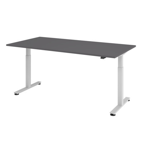Schreibtisch höhenverst. graphit/silber HAMMERBACHER MONT.VXMST2E/G/S