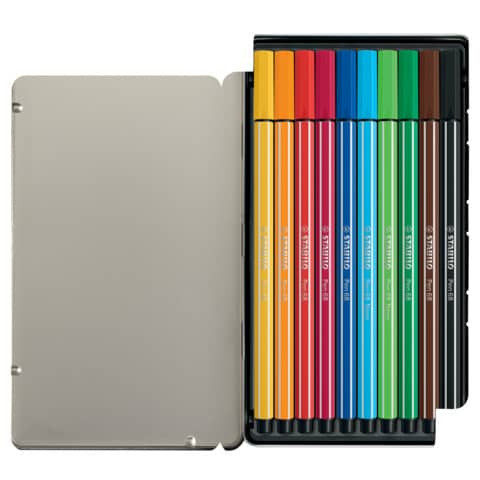 Fasermaler Pen 68 Etui 10 Stück STABILO 6810-6 Metalletui