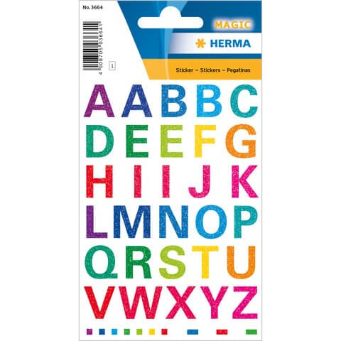 Schmucketikett Buchstaben 40 Stück HERMA 3664 Magicsticker glittery
