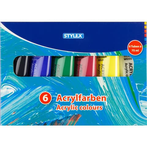 Acrylfarbe 6ST farbig sortiert STYLEX 28653