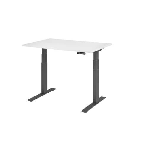 Schreibtisch elektr.höhenv. weiß/Grap HAMMERBACHER MONT.VXDKB12/W/G