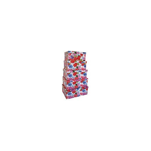 Geschenkkarton Blumen bunt 41530 5tlg Hoch