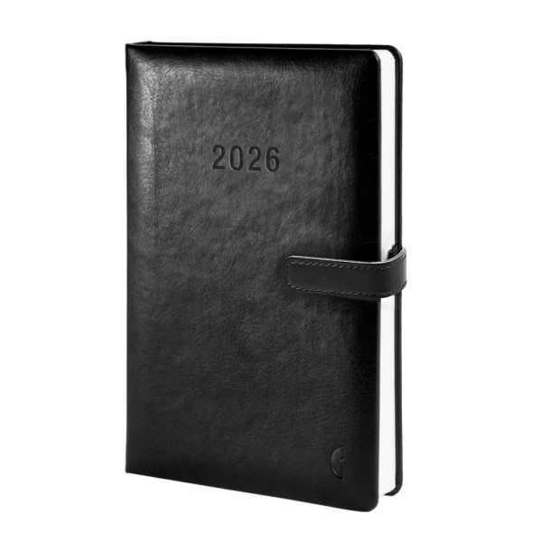 Buchkalender Hardcover A5 2026 schwarz CHRONOPLAN 50816 Tagesplan