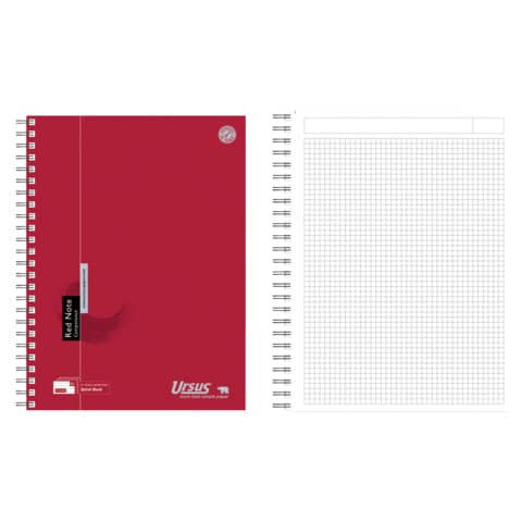 Spiralbuch Red Note A4 80 Blatt 90g/qm 5mm kariert
