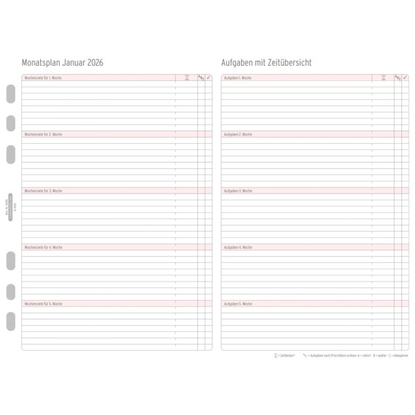 Monatsplan A5 2026 CHRONOPLAN 50286 12Blätter
