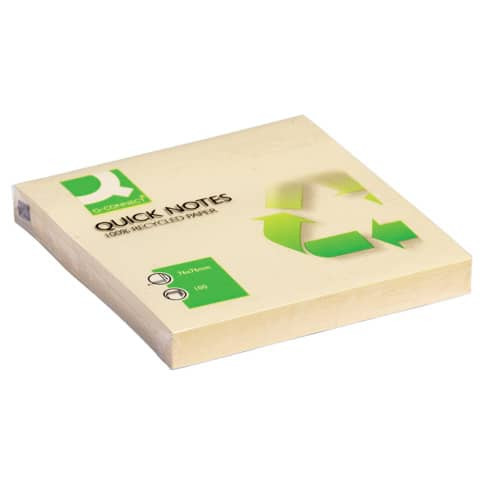 Haftnotizblock 76x76mm gelb Q-CONNECT KF05609 120Bl Recycl