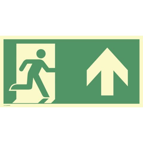 Schild Notausgang rechts Pfeil oben MOEDEL 60904 297x148mm