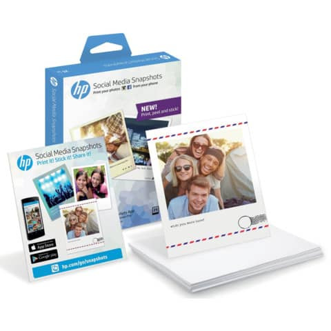 Multimediabox Social Med Snapshots - 10x13cm, halbglänzend, 265 g/qm, 25 Blatt, selbstklebendem