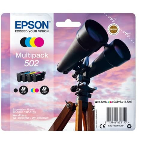 Multipack Nr.502 sw,c,m,y EPSON C13T02V64010