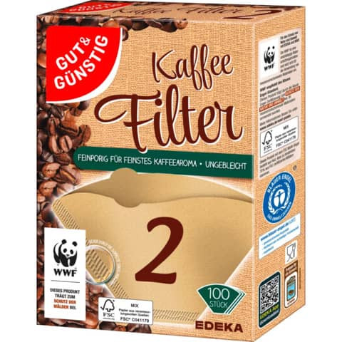Kaffeefilter 100ST naturbraun G&G 2129554008 Gr.2