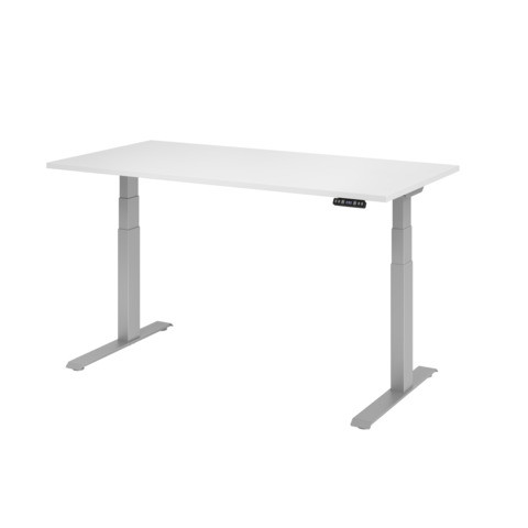 Schreibtisch elekt.höhenv. weiß/silber HAMMERBACHER VXDKB16/W/S 160x80cm