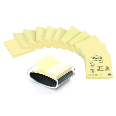 Haftnotiz Dispenser Z-Notes +12BL gelb POST-IT C2014Y12 Recycling