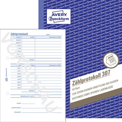 Protokollbuch A5 50Blatt AVERY ZWECKFORM 307