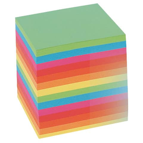 Zettelklotz 700BL intensivfarben FOLIA 8812 geleimt 9x9x9cm