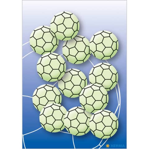 Schmucketikett Leuchtsticker Fußball HERMA 15025 Mini 12 Stück