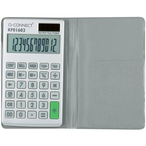 Taschenrechner 12-stellig Solar Q-CONNECT KF01603 70x15x120 mm BxHxT