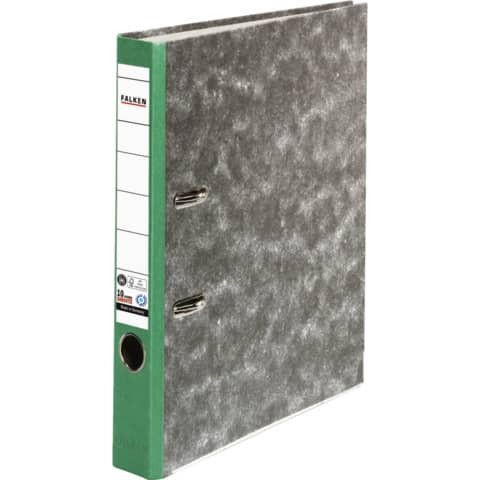 Ordner Wolkenmarmor A4 5cm sw/grün FALKEN 80023500 Recycling