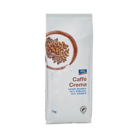 Kaffee Crema 1 kg Bohnen ARO 963873