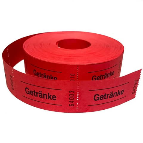 Gutscheinrolle Getränke rot 601054 1000Abrisse