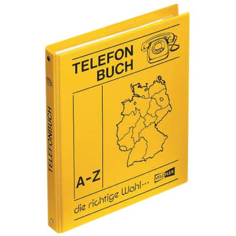 Telefonringbuch - A5, gelb, inkl. Einlagen und 12-teiliges Register A-Z