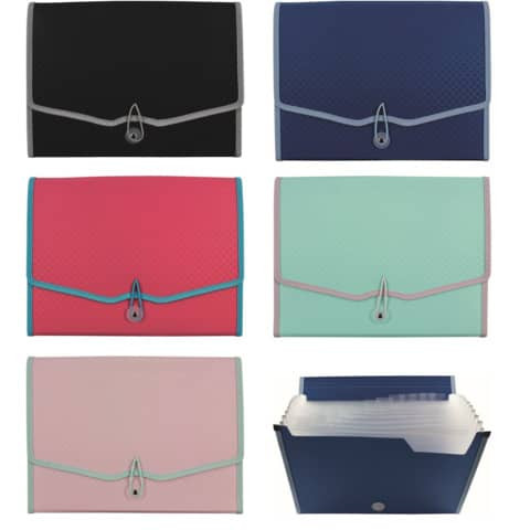 Fächermappe A4 Kunststoff TOPPOINT 43566 fbg.sortiert