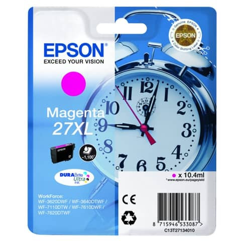 Original Epson Tintenpatrone magenta High-Capacity (C13T27134012,27XL,T27134012)