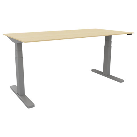 Schreibtisch elektr.höhenv. Ahorn/silber Q-CONNECT KF14157 TVE0503MONT.+VERT.