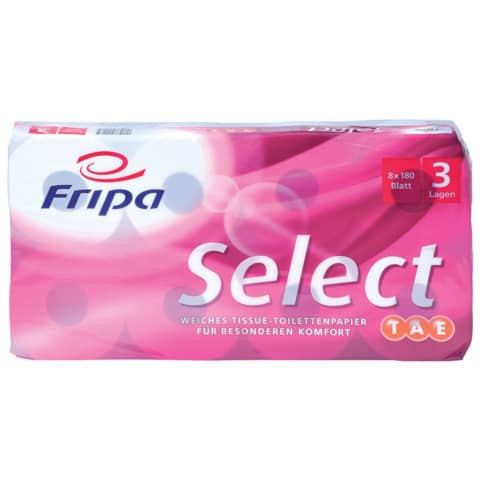 Toilettenpapier 3-lag. 8RL weiß TAE FRIPA 1030807 Select