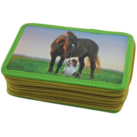 Schüleretui Motiv Pferd DONAU 6776100-16 gefüllt
