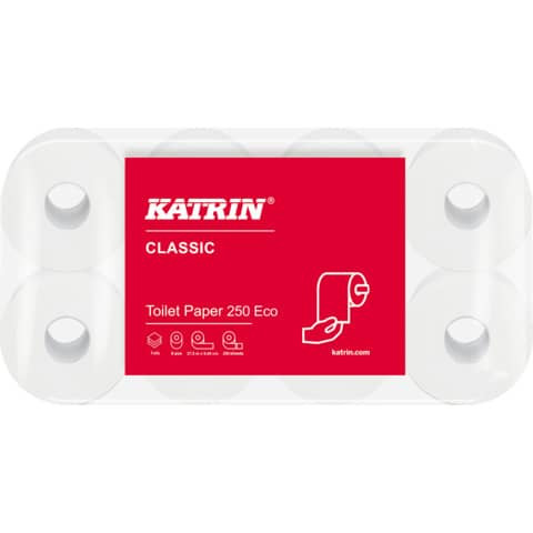 Toilettenpapier Classic Eco 3lg weiß KATRIN 223050620/11841 8x250Bl